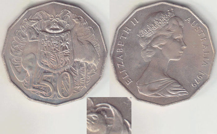 1979 Australia 50 Cents (Double bar - CoA) Unc A005138